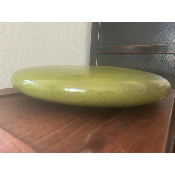 Global Views Ceramic Disc Green Vase Made Portugal Sculptural Modern Decor EUC - Picture 4 of 6